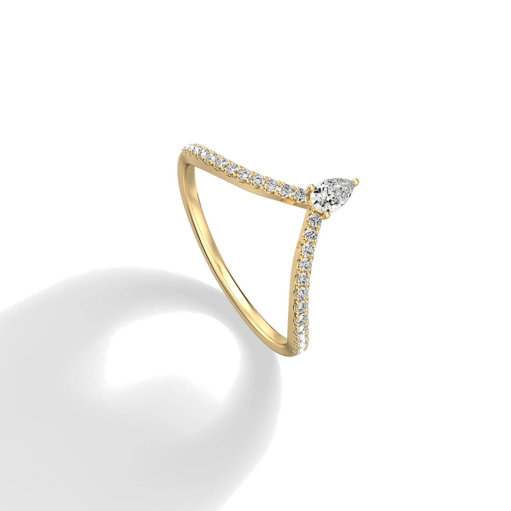 0.26CTW Lab Diamond Chevron Ring - 