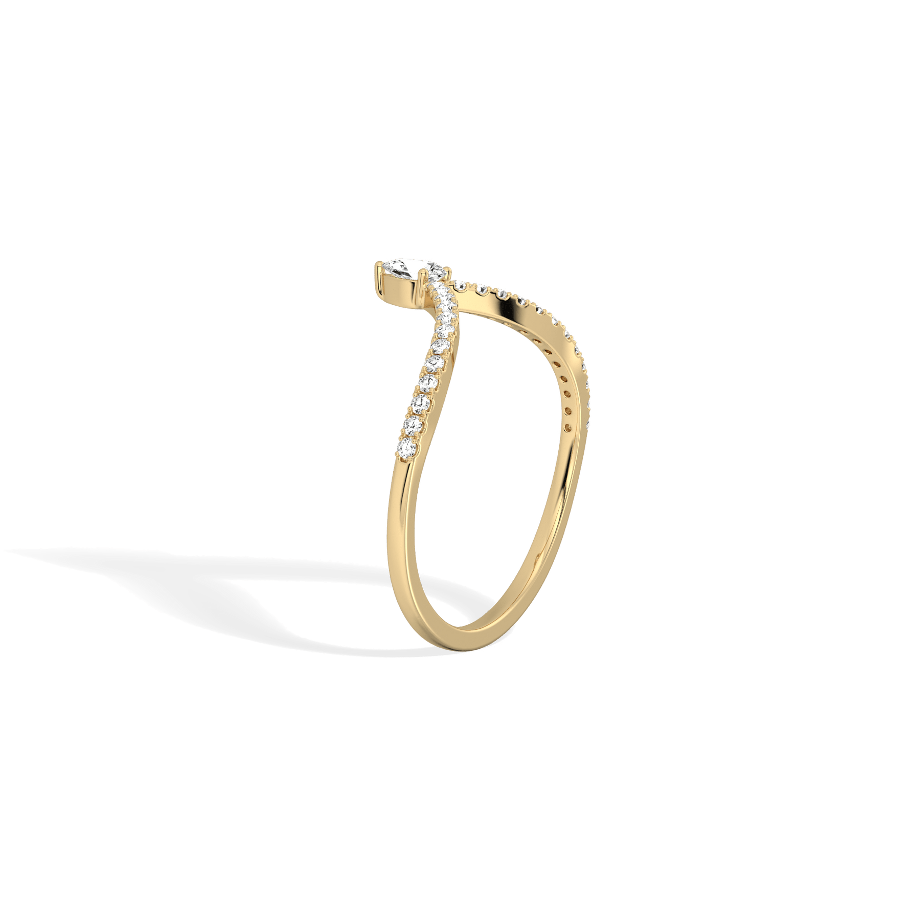 0.26CTW Lab Diamond Chevron Ring - 