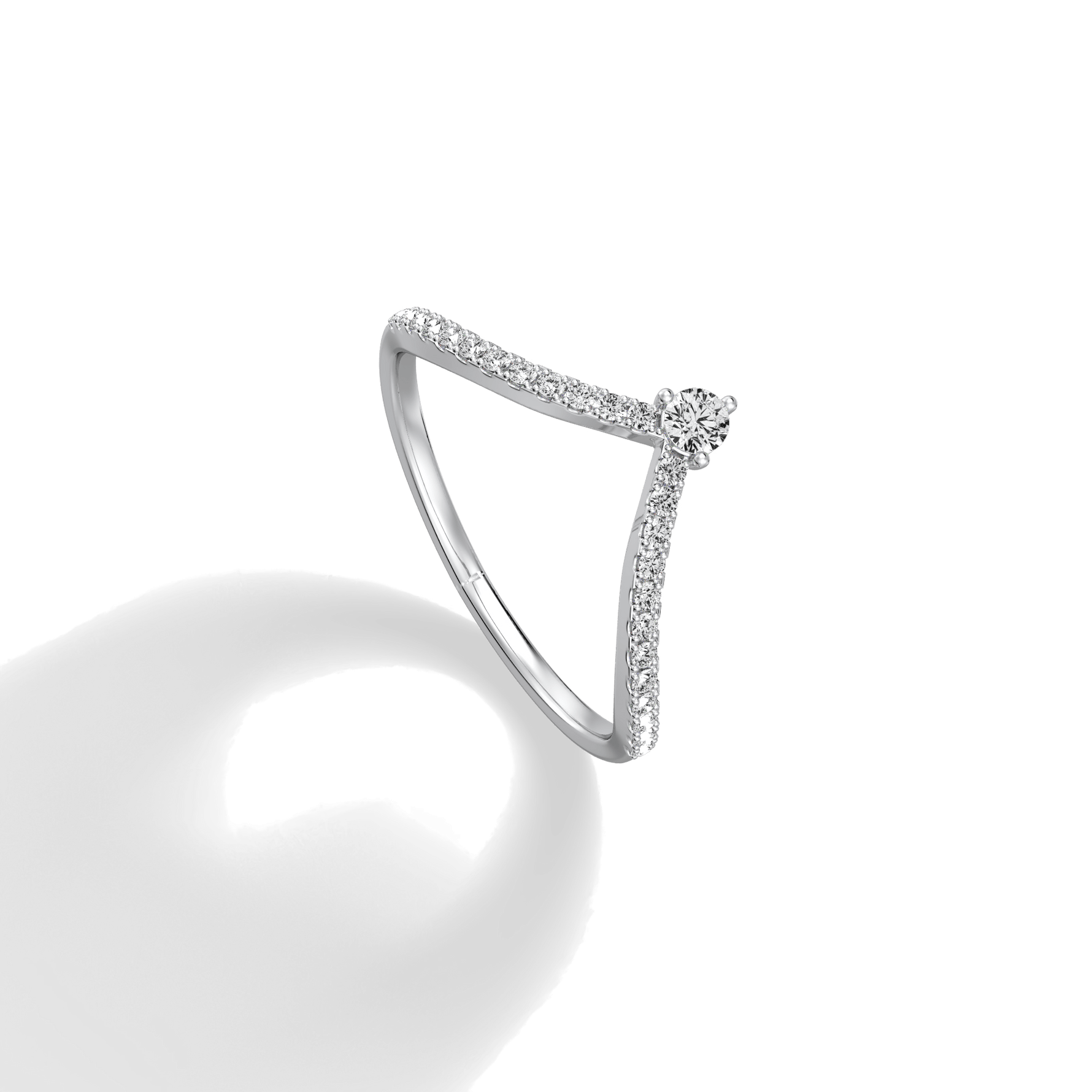 0.23CTW Lab Diamond Chevron Ring - 