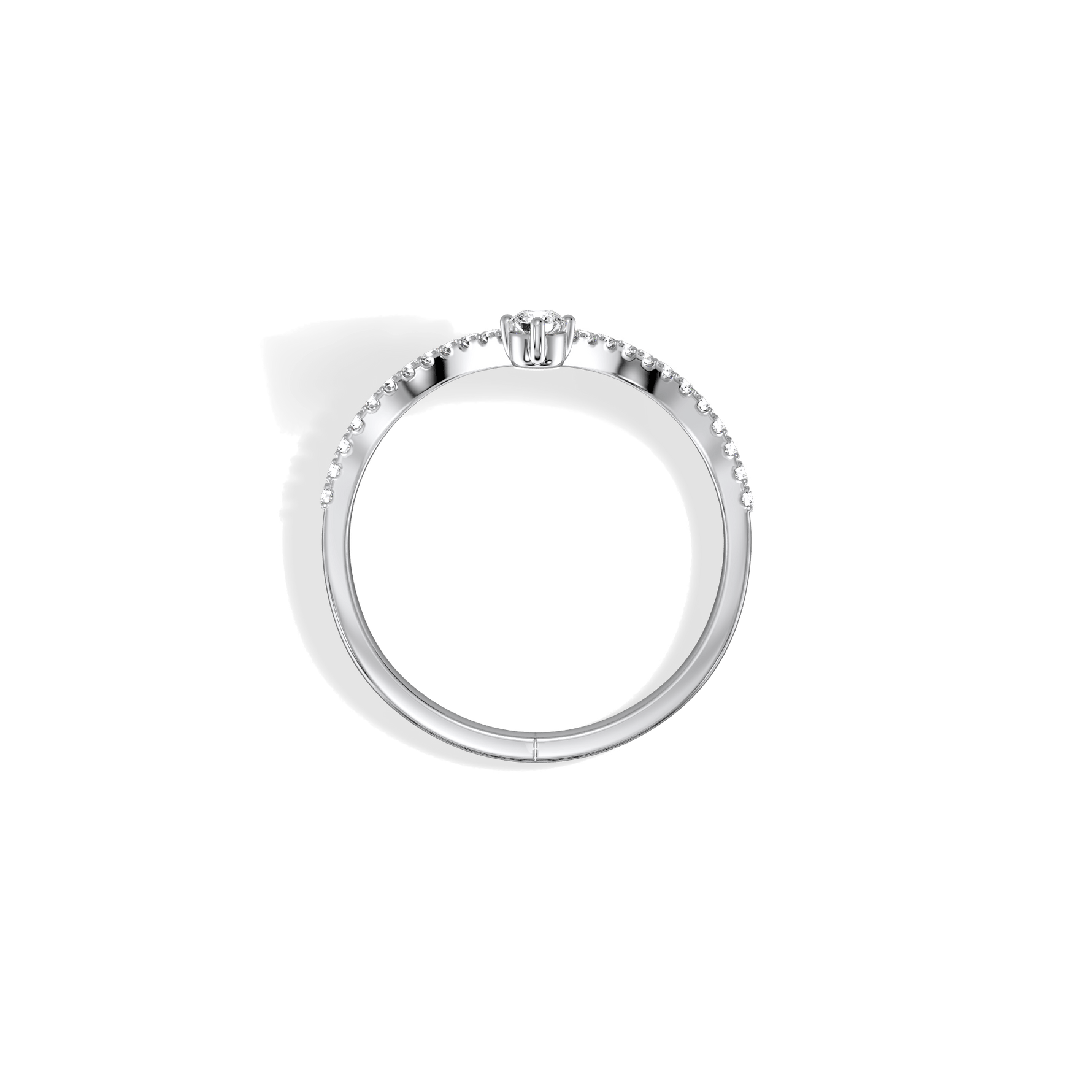 0.23CTW Lab Diamond Chevron Ring - 
