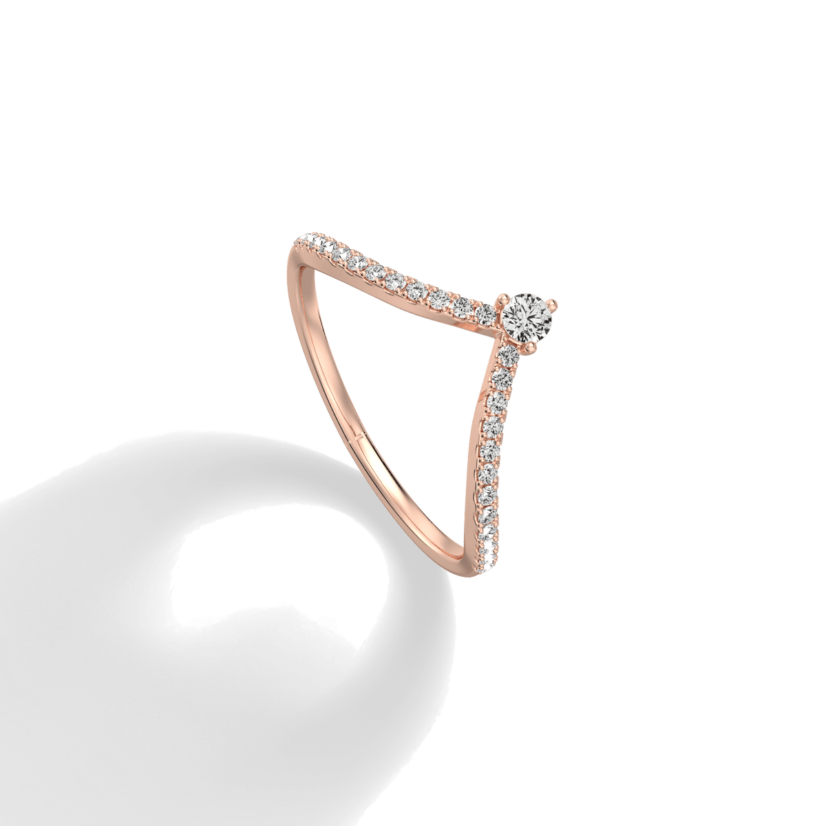 0.23CTW Lab Diamond Chevron Ring - 
