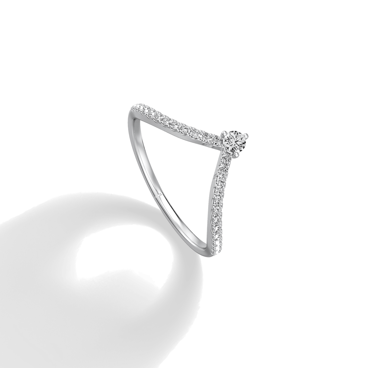 0.23CTW Lab Diamond Chevron Ring - 