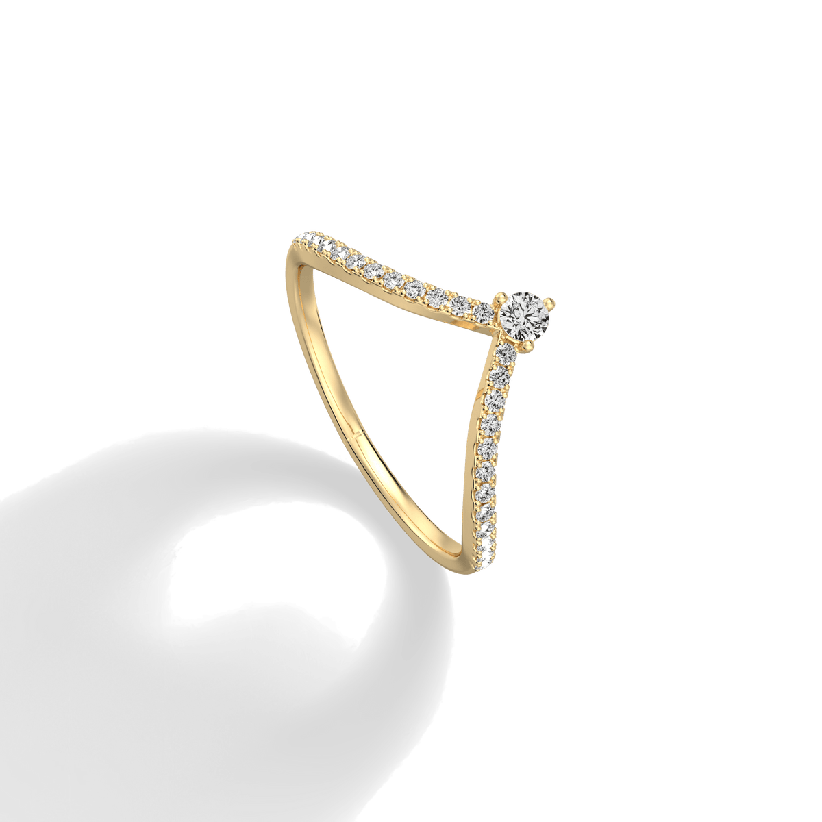 0.23CTW Lab Diamond Chevron Ring - 