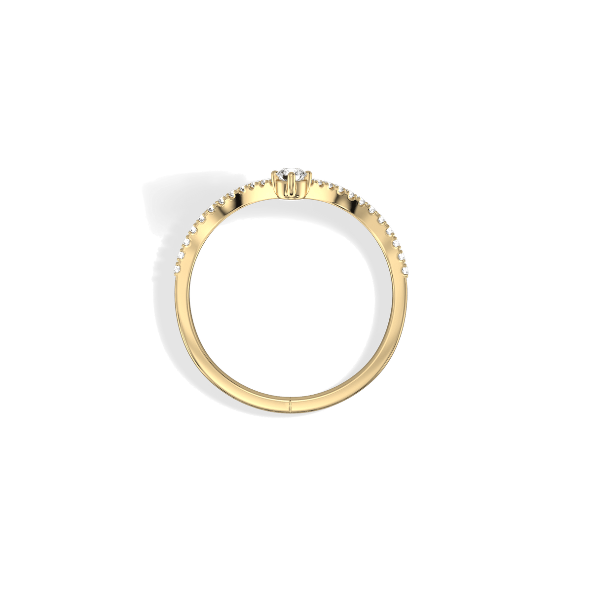 0.23CTW Lab Diamond Chevron Ring - 
