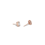 Lab Diamond Hexagon Bezel Studs - Earrings