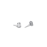 Lab Diamond Hexagon Bezel Studs - Earrings