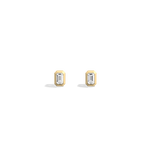 Lab Diamond Hexagon Bezel Studs - Earrings