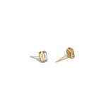 Lab Diamond Hexagon Bezel Studs - Earrings