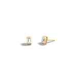 Lab Diamond Hexagon Bezel Studs - Earrings