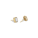 Octagon Bezel Set 2CTW Emerald Cut Solitaire Diamond Stud Earrings - Earrings
