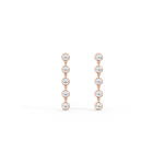 14K Solid Gold Bezel Dangle Earring With Lab Created Diamond - 