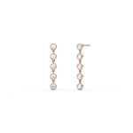 14K Solid Gold Bezel Dangle Earring With Lab Created Diamond - 