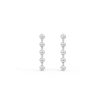14K Solid Gold Bezel Dangle Earring With Lab Created Diamond - 