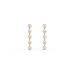 14K Solid Gold Bezel Dangle Earring With Lab Created Diamond - 