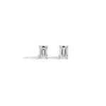 2CTW Claw Prong Emerald Lab Grown Diamond IGI Stud Earring - Earrings