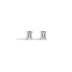 2CTW Claw Prong Emerald Lab Grown Diamond IGI Stud Earring - Earrings