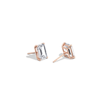 4CTW Claw Prong Emerald Lab Grown Diamond IGI Stud Earring - Earrings