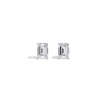 4CTW Claw Prong Emerald Lab Grown Diamond IGI Stud Earring - Earrings