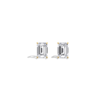 4CTW Claw Prong Emerald Lab Grown Diamond IGI Stud Earring - Earrings