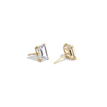 4CTW Claw Prong Emerald Lab Grown Diamond IGI Stud Earring - Earrings