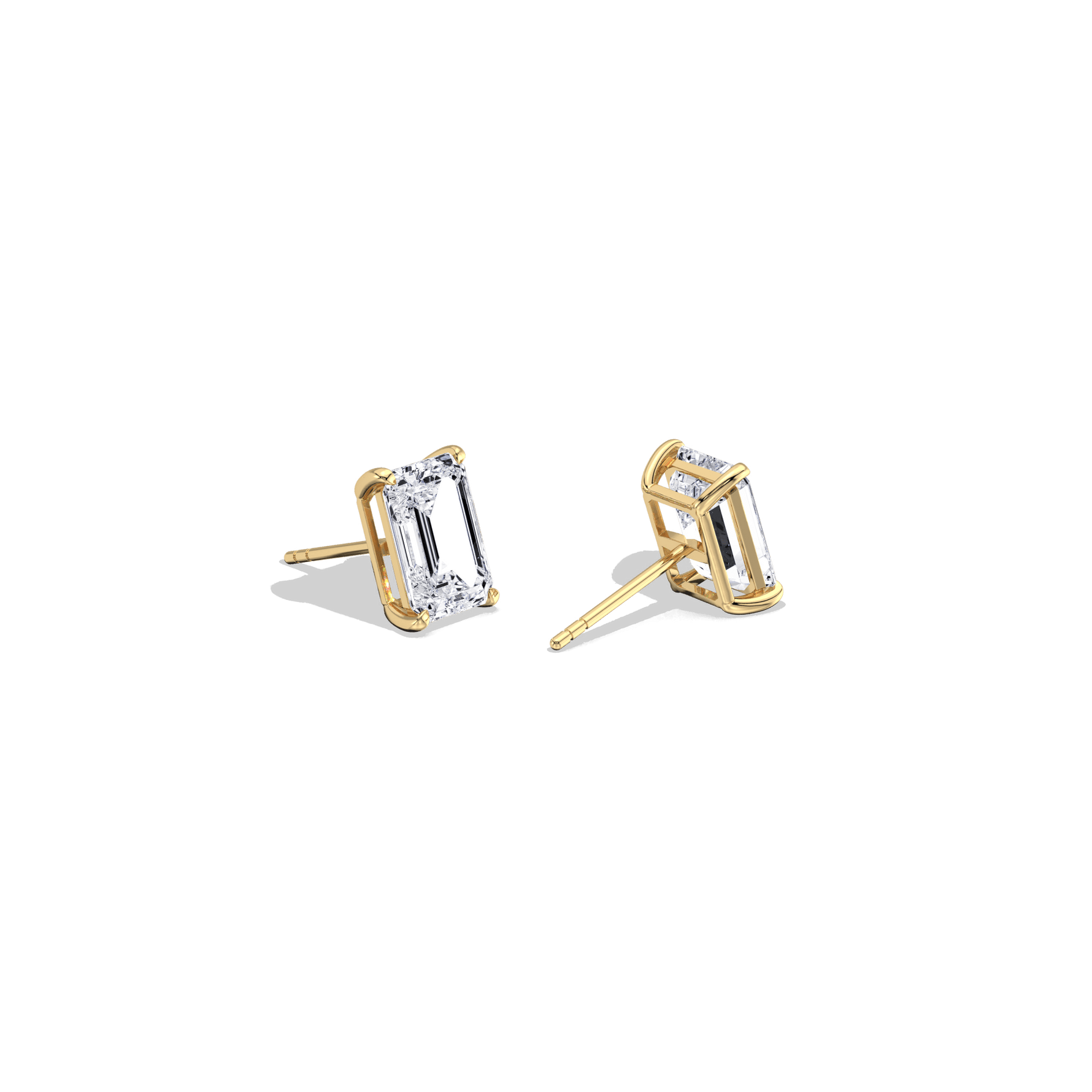 4CTW Claw Prong Emerald Lab Grown Diamond IGI Stud Earring - Earrings