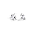 6CTW Claw Prong Emerald Lab Grown Diamond Solitaire Stud Earrings - Earrings
