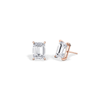 6CTW Claw Prong Emerald Lab Grown Diamond Solitaire Stud Earrings - Earrings