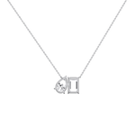 6CTW Emerald and Pear Cut Lab Diamond Toi et Moi Necklace - 