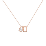 6CTW Emerald and Pear Cut Lab Diamond Toi et Moi Necklace - 