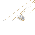 6CTW Emerald and Pear Cut Lab Diamond Toi et Moi Necklace - 