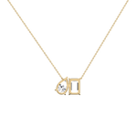 6CTW Emerald and Pear Cut Lab Diamond Toi et Moi Necklace - 