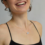 6CTW Emerald and Pear Cut Lab Diamond Toi et Moi Necklace - 
