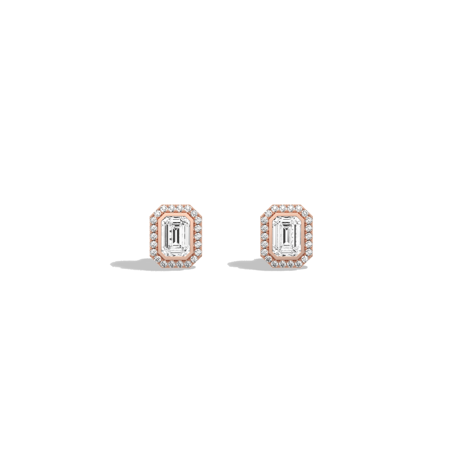 Lab Diamond 1.22CTW Stud Earring in 14K Solild Gold/Platinum - Earrings