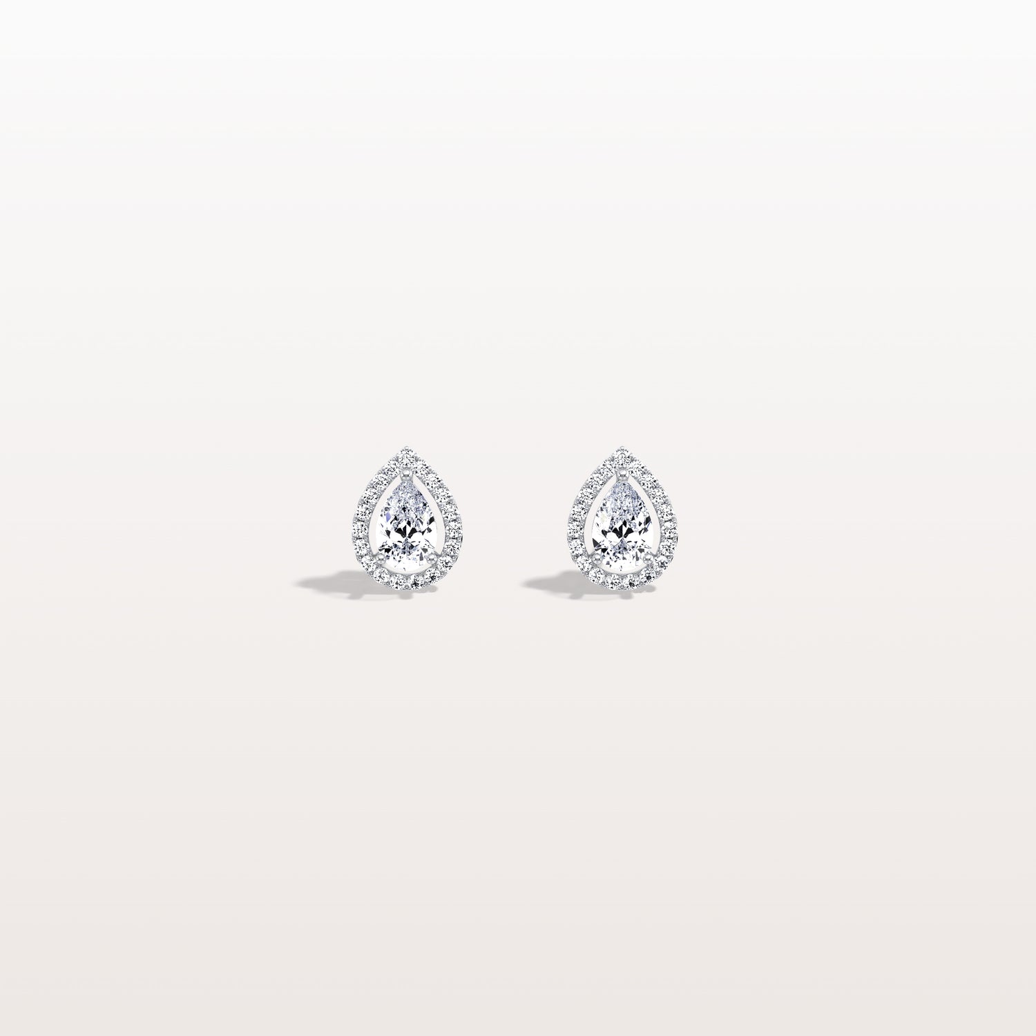 Halo Pear - Shaped Lab Diamond Stud Earrings - Earrings