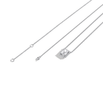 0.5CT Emerald Cut Lab Grown Diamond Pendant Necklace - 