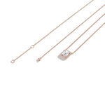 0.5CT Emerald Cut Lab Grown Diamond Pendant Necklace - 