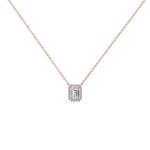 0.5CT Emerald Cut Lab Grown Diamond Pendant Necklace - 