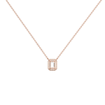 0.5CT Emerald Cut Lab Grown Diamond Pendant Necklace - 