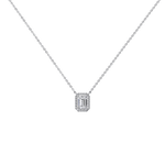 0.5CT Emerald Cut Lab Grown Diamond Pendant Necklace - 