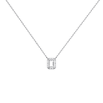 0.5CT Emerald Cut Lab Grown Diamond Pendant Necklace - 