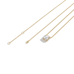 0.5CT Emerald Cut Lab Grown Diamond Pendant Necklace - 