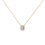 0.5CT Emerald Cut Lab Grown Diamond Pendant Necklace - 