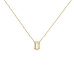 0.5CT Emerald Cut Lab Grown Diamond Pendant Necklace - 