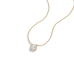 0.5CT Emerald Cut Lab Grown Diamond Pendant Necklace - 