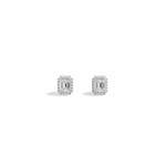 Halo Emerald Lab Diamond Earrings In 14K Solid Gold - Earrings