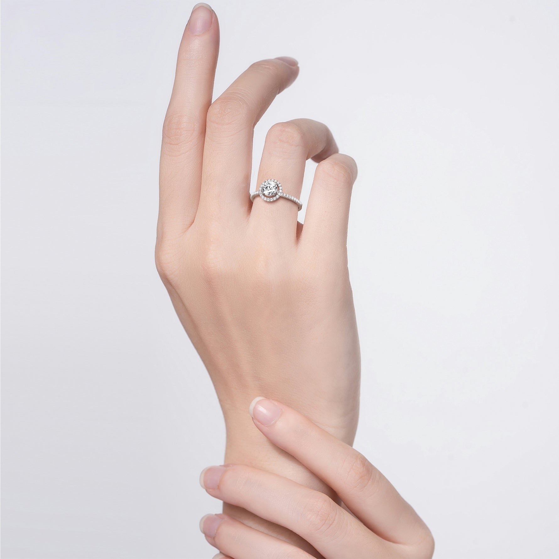 Lab Grown Diamond Halo Promise Ring - 