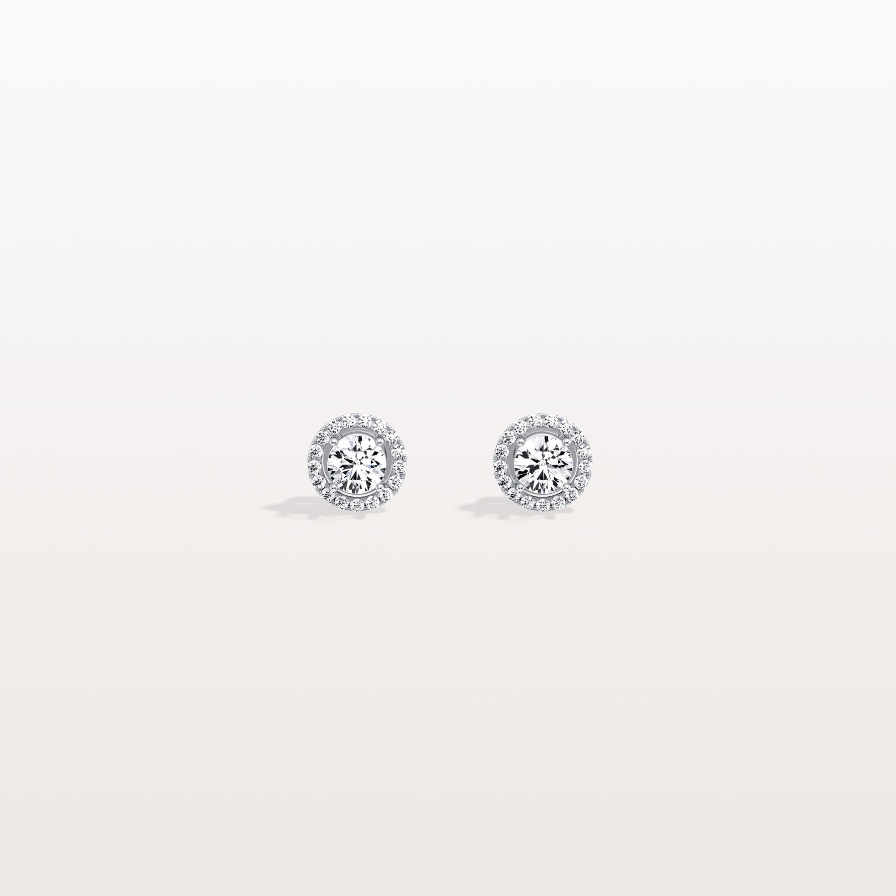 Halo Brilliant Round Lab Grown Diamond Studs - Earrings