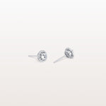 Halo Brilliant Round Lab Grown Diamond Studs - Earrings