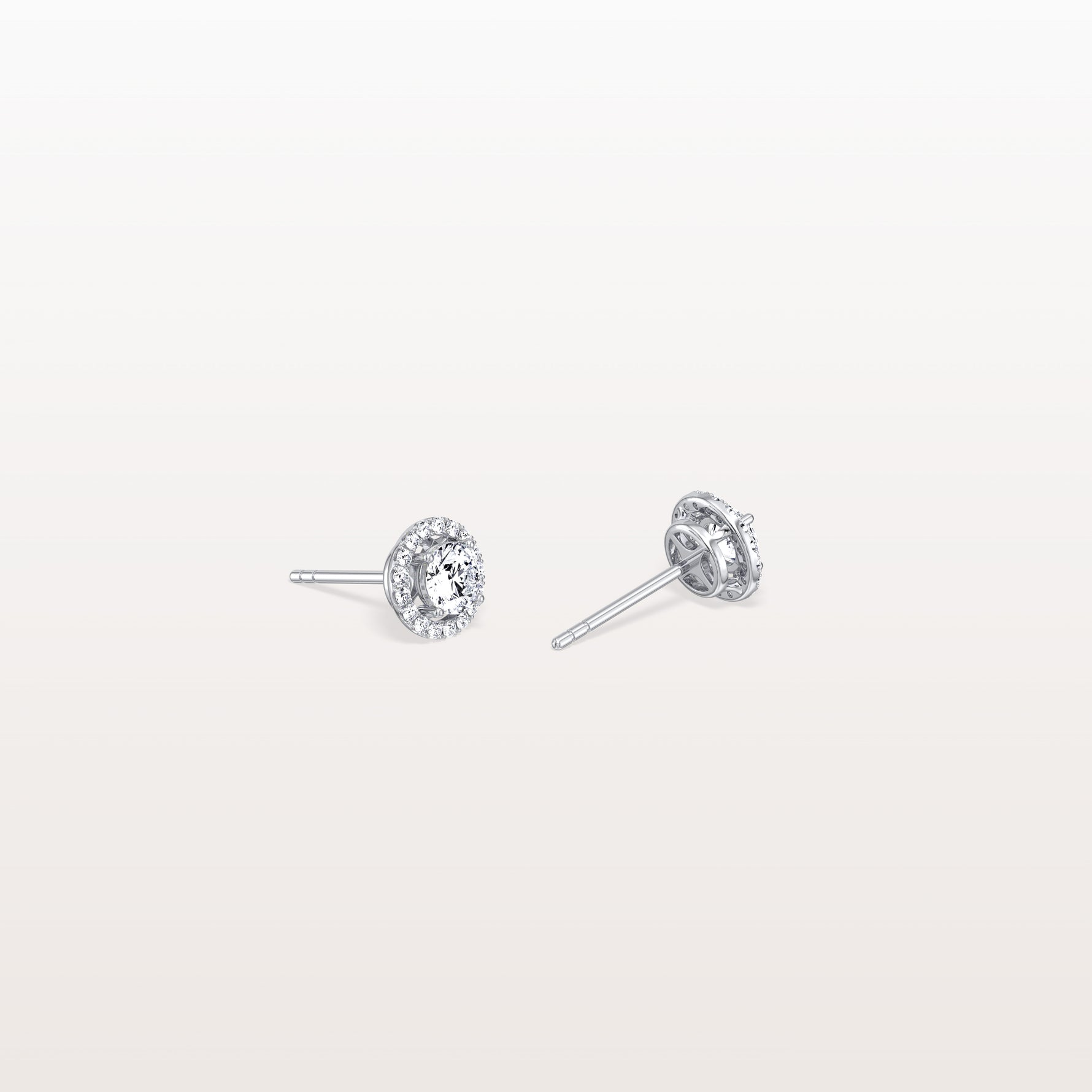 Halo Brilliant Round Lab Grown Diamond Studs - Earrings