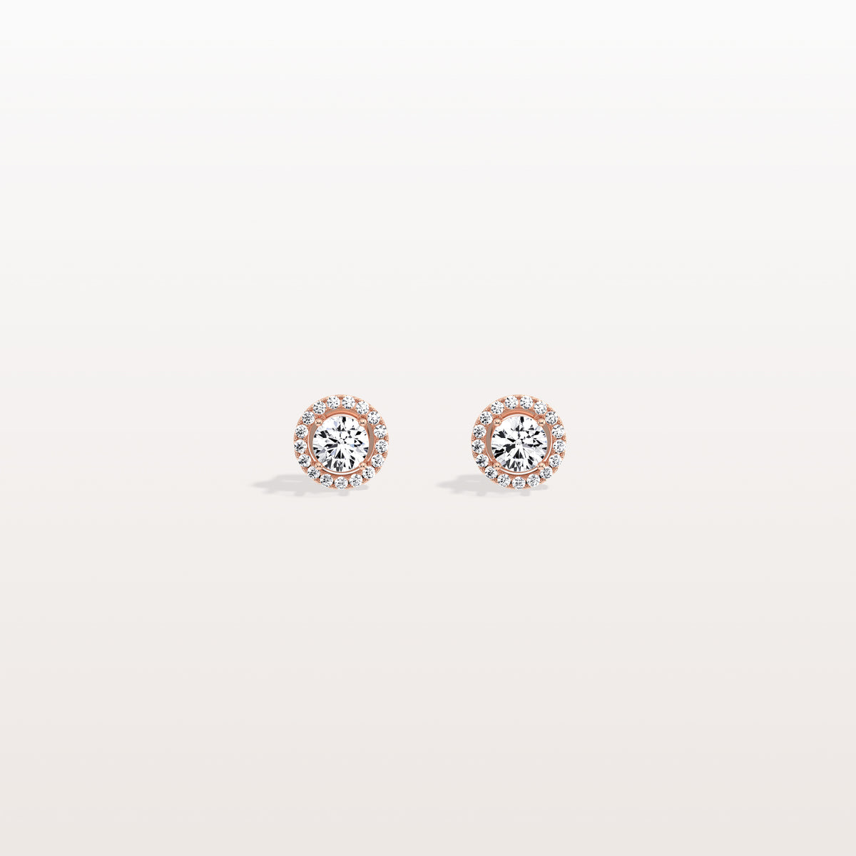 Halo Brilliant Round Lab Grown Diamond Studs - Earrings
